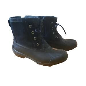 Sperry Womens Black Top Sider Syren Gulf Duck Snow Boots Size 6.5M